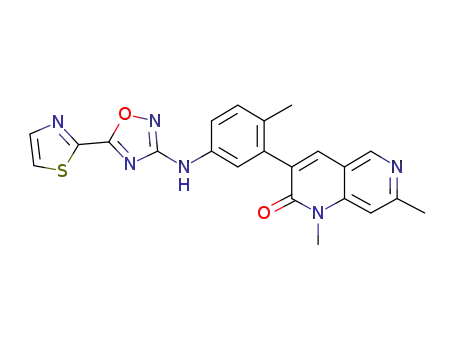 1,7-dimethyl-3-(2-methyl-5-(5-(thiazol-2-yl)-1,2,4-oxadiazol-3-ylamino)phenyl)-1,6-naphthyridin-2(1H)-one