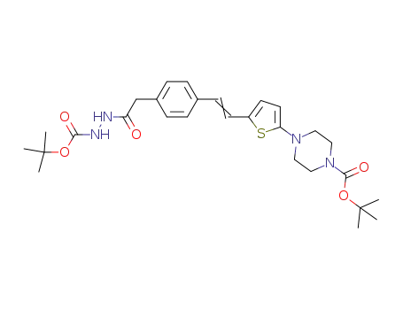 tert-butyl 4-[5-(2-{4-[tert-butoxycarbonylhydrazinocarbonylmethyl]-phenyl}vinyl)-thiophen-2-yl]piperazine-1-carboxylate