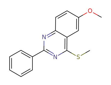 Molecular Structure of 959217-28-8 (6-methoxy-4-(methylthio)-2-phenylquinazoline)