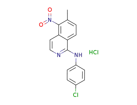 Molecular Structure of 1191385-24-6 (N-(4-chlorophenyl)-6-methyl-5-nitroisoquinolin-1-amine hydrochloride)