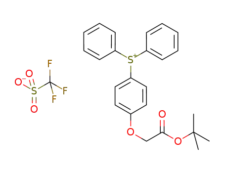 Molecular Structure of 180801-55-2 ((TERT-BUTOXYCARBONYLMETHOXYPHENYL)DIPHENYLSULFONIUM TRIFLATE)