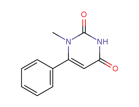 Molecular Structure of 42542-57-4 (2,4(1H,3H)-Pyrimidinedione, 1-methyl-6-phenyl-)
