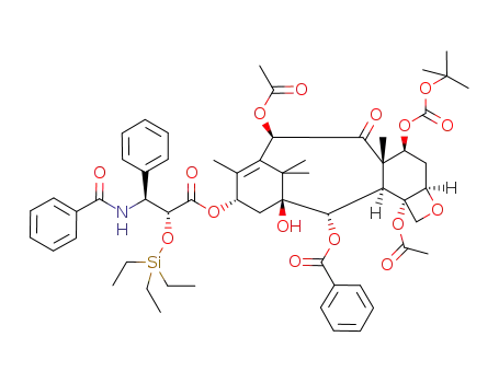 Molecular Structure of 1195007-05-6 (2'-TES-7-Boc-paclitaxel)