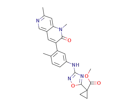 methyl 1-(3-(3-(1,7-dimethyl-2-oxo-1,2-dihydro-1,6-naphthyridin-3-yl)-4-methylphenylamino)-1,2,4-oxadiazol-5-yl)cyclopropanecarboxylate