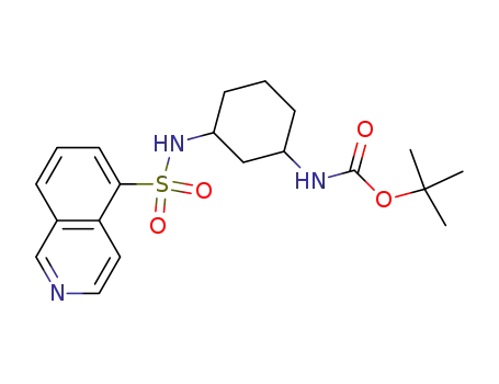 Molecular Structure of 863510-61-6 (Carbamic acid, [3-[(5-isoquinolinylsulfonyl)amino]cyclohexyl]-,
1,1-dimethylethyl ester)