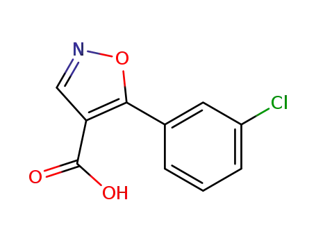 Molecular Structure of 887408-08-4 (5-(3-CHLOROPHENYL)-ISOXAZOLE-4-CARBOXYLIC ACID)