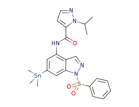 1-(1-methylethyl)-N-[1-(phenylsulfonyl)-6-(trimethylstannanyl)-1H-indazol-4-yl]-1H-pyrazole-5-carboxamide