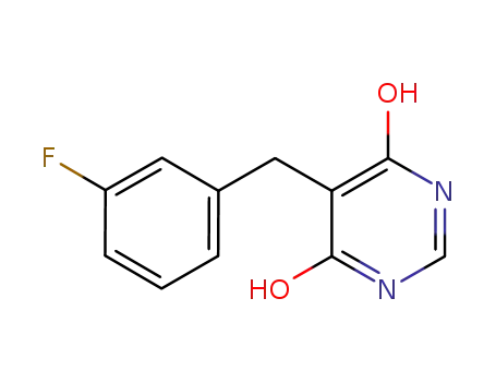 Molecular Structure of 917479-94-8 (4,6-dihydroxy-5-(3-fluorobenzyl)pyrimidine)