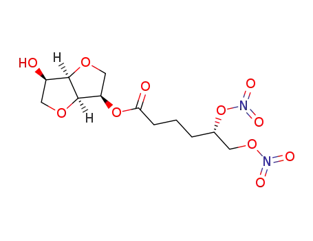 Molecular Structure of 1178531-12-8 ((S)-((3R,3aR,6R,6aR)-6-hydroxyhexahydrofuro[3,2-b]furan-3-yl) 5,6-bis(nitrooxy)hexanoate)