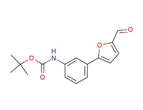 Molecular Structure of 886509-55-3 ([3-(5-FORMYL-FURAN-2-YL)-PHENYL]-CARBAMIC ACID TERT-BUTYL ESTER)