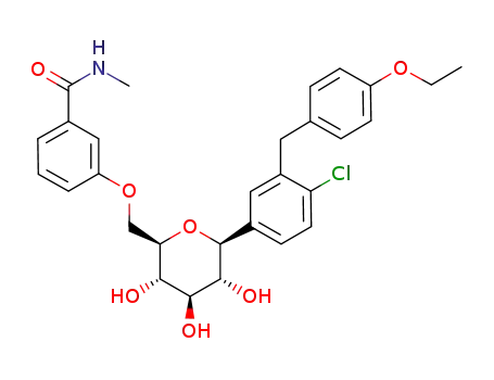 3-{(2R,3S,4R,5R,6S)-6-[4-chloro-3-(4-ethoxy-benzyl)-phenyl]-3,4,5-trihydroxy-tetrahydro-pyran-2-ylmethoxy}-N-methyl-benzamide