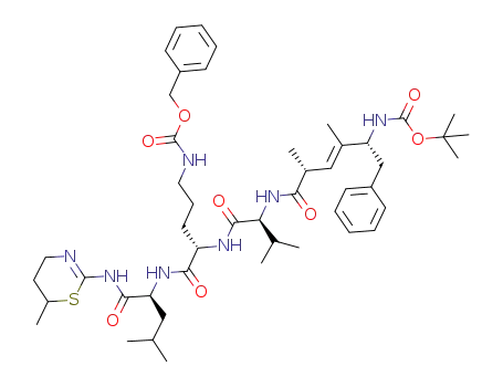 Molecular Structure of 1205539-90-7 (Boc-D-Phe-ψ[(E)-C(CH3)=CH]-Ala-Val-Orn(Cbz)-Leu-AMT)