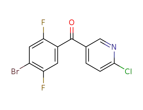 Molecular Structure of 862098-75-7 ((4-bromo-2,5-difluorophenyl)(6-chloro-3-pyridinyl)methanone)