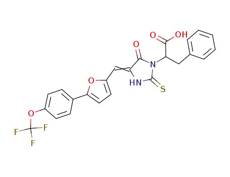 2-(4-((5-(4-trifluoromethoxyphenyl)furan-2-yl)methylene)-5-oxo-2-thioxoimidazolidin-1-yl)-3-phenylpropanoic acid