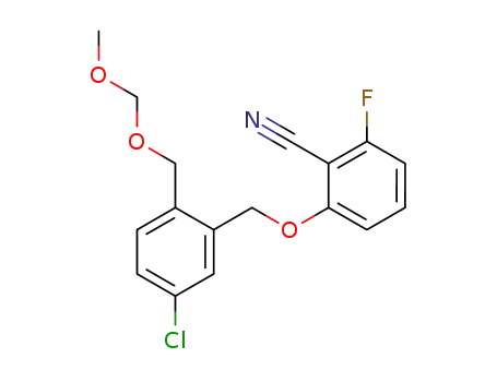 Benzonitrile,
2-[[5-chloro-2-[(methoxymethoxy)methyl]phenyl]methoxy]-6-fluoro-