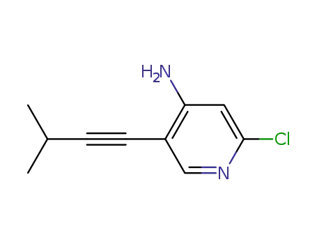 Molecular Structure of 1202174-66-0 (2-chloro-5-(3-methyl-1-butyn-1-yl)-4-Pyridinamine)