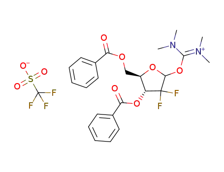 1,1,3,3-tetramethyl-2-(2'-deoxy-2',2'-difluoro-3',5'-di-O-benzoyl-D-ribofuranosyl)isouronium triflate