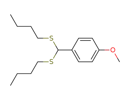 Molecular Structure of 23837-14-1 (1-(Bis-butylsulfanyl-methyl)-4-methoxy-benzene)