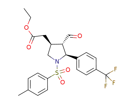 ethyl 2-(4-formyl-1-tosyl-5-(4-(trifluoromethyl)phenyl)pyrrolidin-3-yl)acetate
