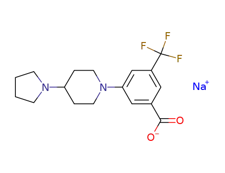 벤조산, 3-(4-(피롤리딘-1-일)피페리딘-1-일)-5-(트리플루오로메틸)-, 나트륨염