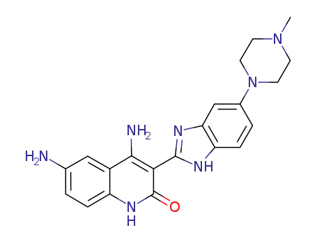 Molecular Structure of 668428-98-6 (4,6-diamino-3-(5-(4-methylpiperazin-1-yl)-1H-benzo[d]imidazol-2-yl)quinolin-2(1H)-one)