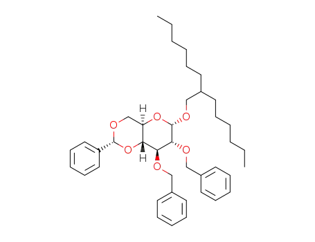 Molecular Structure of 1194234-33-7 (2-hexyl-1-octyl 2,3-di-O-benzyl-4,6-O-benzylidene-α-D-glucopyranoside)