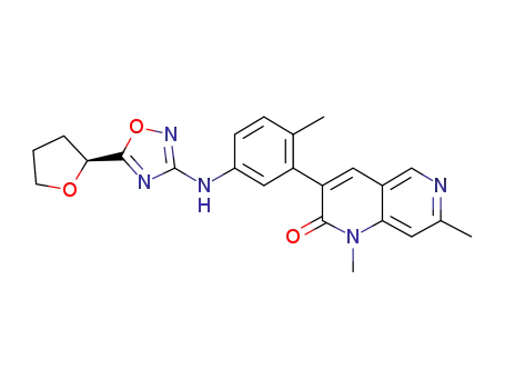 (S)-1,7-dimethyl-3-(2-methyl-5-(5-(tetrahydrofuran-2-yl)-1,2,4-oxadiazol-3-ylamino)phenyl)-1,6-naphthyridin-2(1H)-one