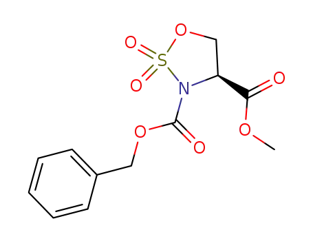 Molecular Structure of 1189196-22-2 ((S)-3-benzyl 4-methyl 1,2,3-oxathiazolidine-3,4-dicarboxylate 2,2-dioxide)