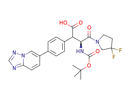 1-[(2S,3S and 3R)-2-(tert-butoxycarbonylamino)-3-carboxy-3-(4-[1,2,4]triazolo[1,5-a]pyridin-6-ylphenyl)1-oxopropanyl]-3,3-difluoropyrrolidine