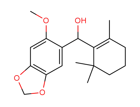 Molecular Structure of 1148136-48-4 ((2-methoxy-4,5-methylenedioxyphenyl)-(2,6,6-trimethylcyclohex-1-enyl)methanol)