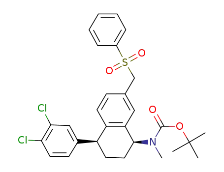 tert-butyl (1S,4S)-4-(3,4-dichlorophenyl)-7-(phenylsulfonylmethyl)-1,2,3,4-tetrahydro-naphthalen-1-yl(methyl)carbamate