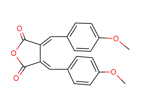 Molecular Structure of 29283-59-8 (2,5-Furandione, dihydro-3,4-bis[(4-methoxyphenyl)methylene]-, (E,E)-)