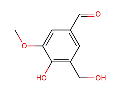 Molecular Structure of 28276-05-3 (Benzaldehyde, 4-hydroxy-3-(hydroxymethyl)-5-methoxy-)