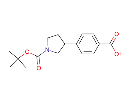 Molecular Structure of 222987-24-8 (3-(4-CARBOXY-PHENYL)-PYRROLIDINE-1-CARBOXYLIC ACID TERT-BUTYL ESTER)