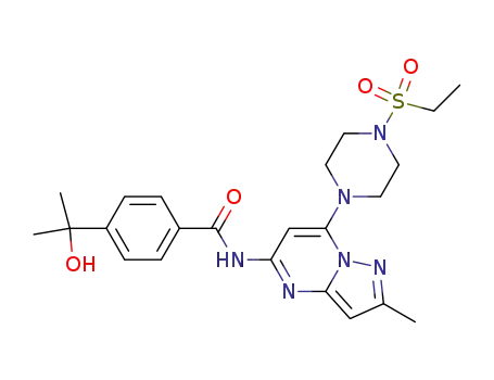 N-(7-(4-(ethylsulfonyl)piperazin-1-yl)-2-methylpyrazolo[1,5-a]pyrimidin-5-yl)-4-(2-hydroxypropan-2-yl)benzamide