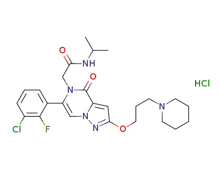 2-[6-(3-chloro-2-fluorophenyl)-4-oxo-2-{[3-(1-piperidinyl)propyl]oxy}pyrazolo[1,5-a]pyrazin-5(4H)-yl]-N-(1-methylethyl)acetamide hydrochloride salt