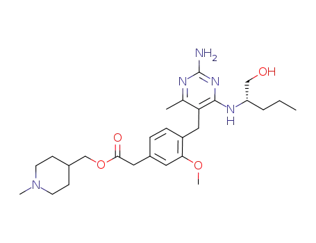 (S)-(1-methylpiperidin-4-yl)methyl 2-(4-((2-amino-4-(1-hydroxypentan-2-ylamino)-6-methylpyrimidin-5-yl)methyl)-3-methoxyphenyl)acetate