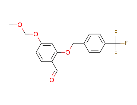 Molecular Structure of 1257999-32-8 (4-methoxymethoxy-2-[4-(trifluoromethyl)benzyloxy]benzaldehyde)