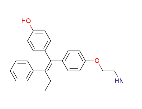 Molecular Structure of 114828-90-9 ((E)-4-Hydroxy-N-desmethyl Tamoxifen)