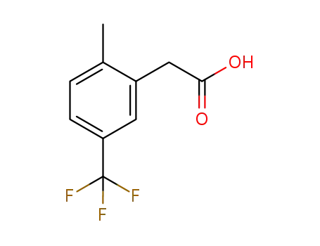 Molecular Structure of 1000517-01-0 (2-METHYL-5-(TRIFLUOROMETHYL)PHENYLACETIC ACID)