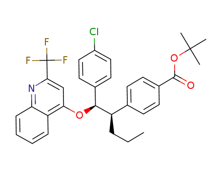tert-butyl 4-{(1R)-1-[(R)-[(2-trifluoromethylquinolin-4-yl)oxy](4-chlorophenyl)methyl]butyl}benzoate