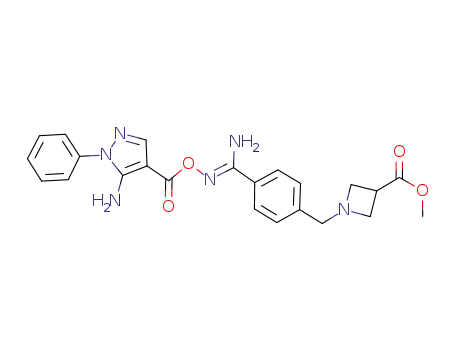 (Z)-methyl 1-(4-(N'-(5-amino-1-phenyl-1H-pyrazole-4-carbonyloxy)carbamimidoyl)benzyl)azetidine-3-carboxylate