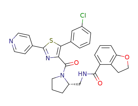 (S)-2,3-dihydro-benzofuran-4-carboxylic acid {1-[5-(3-chloro-phenyl)-2-pyridin-4-yl-thiazole-4-carbonyl]-pyrrolidin-2-ylmethyl}-amide