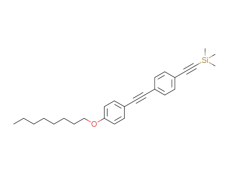 Molecular Structure of 1234567-52-2 (4-(octyloxy)-1-((4-((trimethylsilyl)ethynyl)phenyl)ethynyl)-benzene)