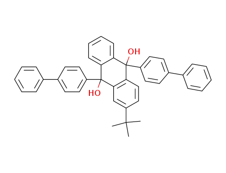 Molecular Structure of 925909-63-3 (9,10-Anthracenediol,
9,10-bis([1,1'-biphenyl]-4-yl)-2-(1,1-dimethylethyl)-9,10-dihydro-)