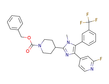 1-Piperidinecarboxylic acid,
4-[4-(2-fluoro-4-pyridinyl)-1-methyl-5-[3-(trifluoromethyl)phenyl]-1H-imid
azol-2-yl]-, phenylmethyl ester