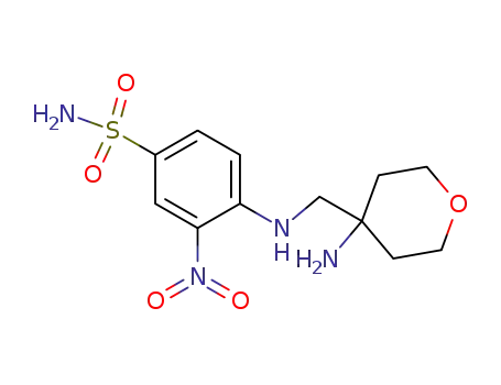 Molecular Structure of 1228836-12-1 (4-[[(4-aminotetrahydro-2H-pyran-4-yl)methyl]amino]-3-nitrobenzenesulfonamide)