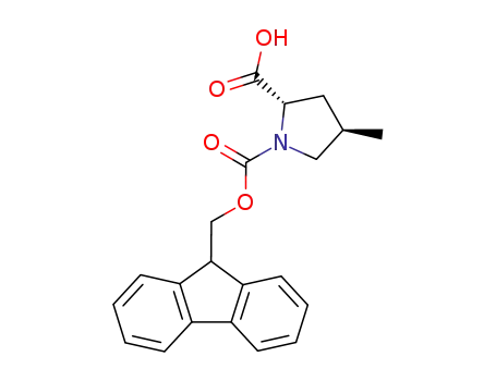 Molecular Structure of 333777-34-7 ((2S,4R)-1-(((9H-fluoren-9-yl)methoxy)carbonyl)-4-methylpyrrolidine-2-carboxylic acid)