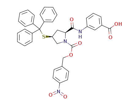 3-((2S,4S)-1-((4-nitrobenzyloxy)carbonyl)-4-(tritylthio)pyrrolidine-2-carboxamido)benzoic acid