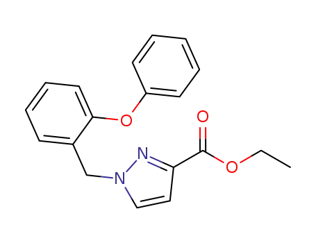 Molecular Structure of 1253113-40-4 (ethyl 1-{[2-(phenyloxy)phenyl]methyl}-1H-pyrazole-3-carboxylate)
